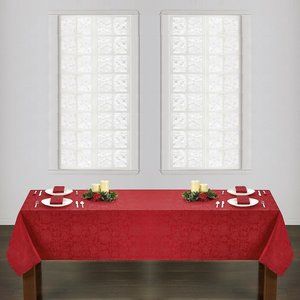 brand new RED Damask Fabric 60x144-inch Tablecloth for Dining Table